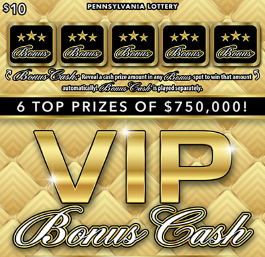 VIP Bonus Cash $10 PA Lottery Brick (Serial # 54274)