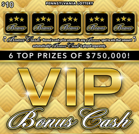 VIP Bonus Cash $10 PA Lottery Brick (Serial # 54274)